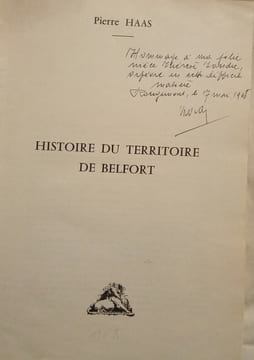 Nouvelle Histoire du Territoire de Belfort.. HAAS (Pierre)