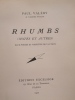 Rhumbs (Notes et Autres).. VALÉRY (Paul)