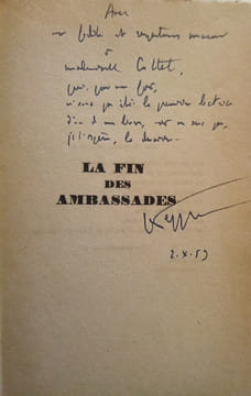La Fin des Ambassades. Roman.. PEYREFITTE (Roger)