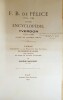 F. B. de Félice 1723-1789 et son Encyclopédie.. MACCABEZ (Eugène)