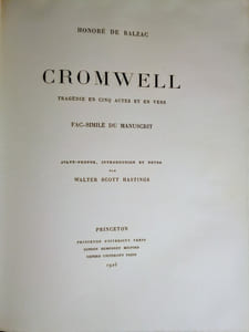CROMWELL – Tragédie en cinq actes et en vers.