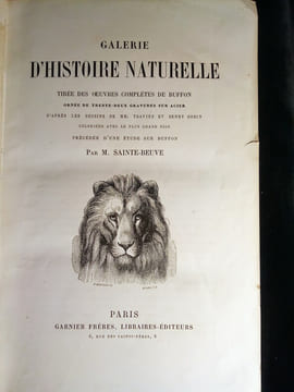 Galerie d'Histoire Naturelle. Tirée des Oeuvres Complètes de BUFFON.. BUFFON & SAINTE-BEUVE