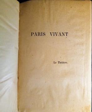 Paris Vivant – Le Théâtre.. SARCEY (Francique)