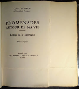 Promenades Autour de Ma Vie – Lettres de la Montagne.