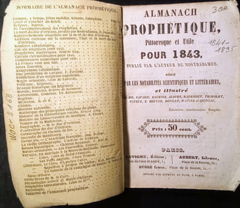 Almanach Prophétique, Pittoresque et Utile, pour 1843.