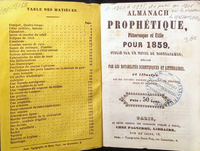 Almanach Prophétique, Pittoresque et Utile, pour 1859. 