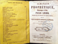 Almanach Prophétique, Pittoresque et Utile, pour 1859.