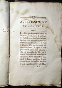 Lettres à M. L'Abbé RAYNAL sur l'Histoire de la Révocation de l'Édit de NANTES.