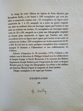 Le Spleen de Paris.. BAUDELAIRE (Charles) & KELLY (Bernadette):
