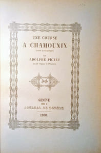 Une course à Chamonix - Conte Fantastique par Adolphe Pictet.