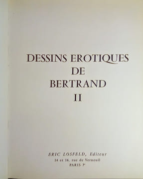 Dessins érotiques de Bertrand.. ARSAN (Emmanuelle) & JUIN (hubert)