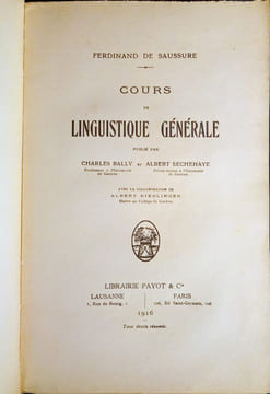 Cours de Linguistique Générale.. SAUSSURE (Ferdinand de)