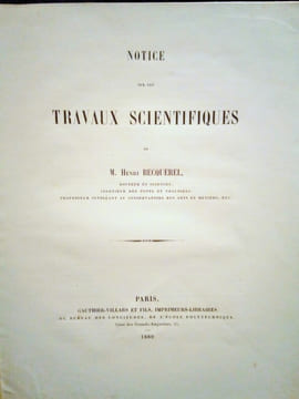 Notice sur les Travaux Scientifiques. BECQUEREL (M. Henri)