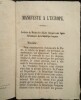 Manifeste &agrave; l' Europe.. LAMARTINE