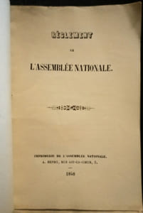 Règlement de L'Assemblée Nationale.