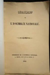 Règlement de L'Assemblée Nationale.