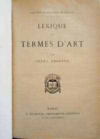 Lexique des Termes d'Art.