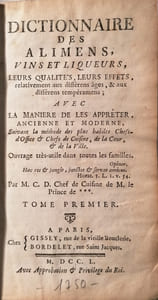 Dictionnaire des Alimens,