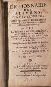 Dictionnaire des Alimens,