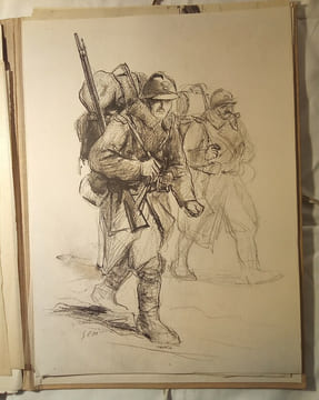 Croquis de Guerre. 25 dessins Croquis et Aquarelles, par SEM. 1917 – 1918.. SEM (de GOURSAT, Georges)