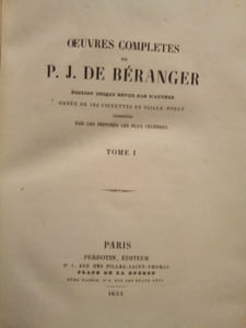 Oeuvres Complètes de P. J. de Béranger.