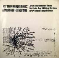 TEXT-SOUND COMPOSITIONS 2: A STOCKHOLM FESTIVAL 1968