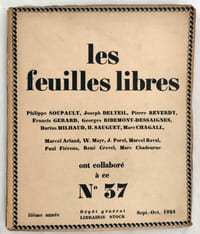 LES FEUILLES LIBRES n° 37 Sept-Oct. 1924