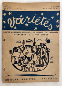 VARIETES n°4, 15 Août 1929Revue mensuelle de l'esprit contemporain. Directeur P.G. Van Hecke.