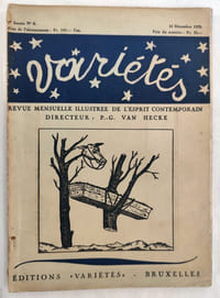 VARIETES n°8, 15 Décembre 1929Revue mensuelle de l'esprit contemporain. Directeur P.G. Van Hecke