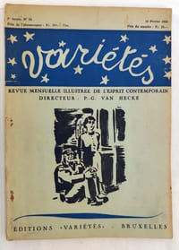 VARIETES n°10, 15 Février 1930Revue mensuelle de l'esprit contemporain. Directeur P.G. Van Hecke
