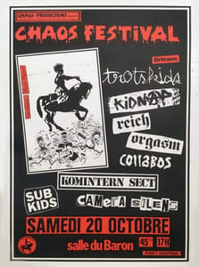 CHAOS PRODUCTIONS PRESENTEChaos festival Orléans samedi 20 octobre 1984 salle du Baron