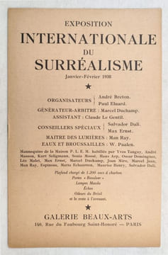 EXPOSITION INTERNATIONALE DU SURREALISME. Eileen Agar, Hans Arp, Hans Bellmer, Victor Brauner, Leonora Carrington, Giorgio de Chirico, Joseph Cornell, ...