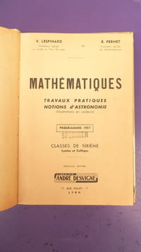 MATHEMATIQUES CLASSE DE 6e DES LYCEES - COLLEGES
"SPECIMEN"