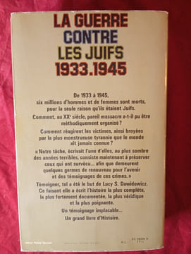 LA GUERRE CONTRE LES JUIFS 1933-1945. LUCY S.DAWIDOWICZ