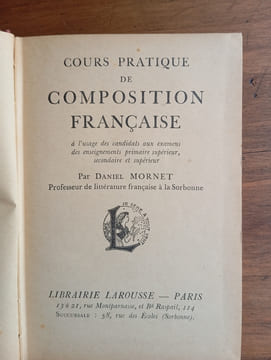 COURS PRATIQUE DE COMPOSITION FRANCAISE. DANIEL MORNET