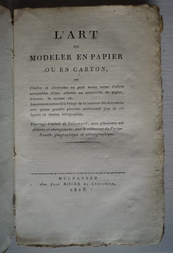 L'ART DE MODELER EN PAPIER OU EN CARTON . BLASCHE Bernard Heinrich 
