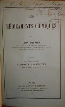 LES MEDICAMENTS CHIMIQUES. PRUNIER Léon
