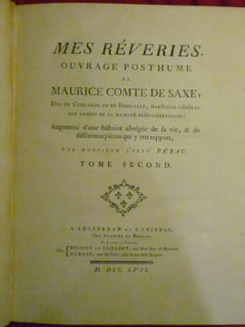 Mes rêveries. COMTE DE SAXE Maurice