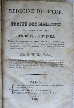 MEDECINE DU BOEUF
Traité des maladies des bêtes bovines . RODEN