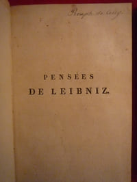 PENSÉES DE LEIBNIZ SUR LA RELIGION ET LA MORALE
ESPRIT DE LEIBNIZ