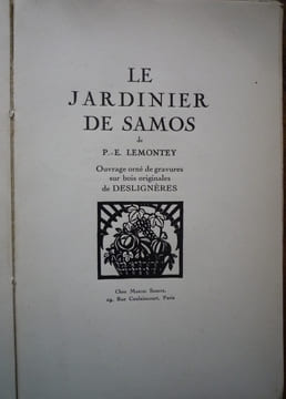 Le jardinier de Samos. P.E. LEMONTEY