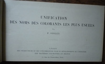 Unification des noms des colorants les plus usuels