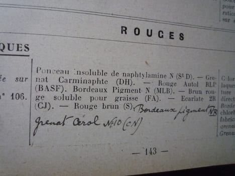Unification des noms des colorants les plus usuels. P. SISLEY