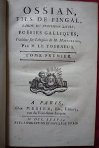Ossian fils de Fingal
poèsies galliques