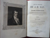 Œuvres diverses contenant catéchisme d'économie politique.. Fragments et opuscules inédits.Correspondance générale.Olbie. Petits volumes.Mélanges de morale et de littérature précédés d'une notice sur la vie et les travaux de l'auteur avec des notes par Ch COMTE, Eug DAIRE et Horace SAY. 
