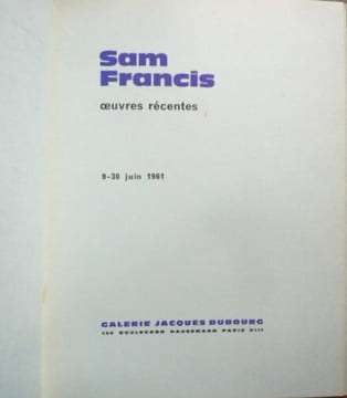 Sam Francis
œuvres récentes . SAM FRANCIS
Pierre Schneider