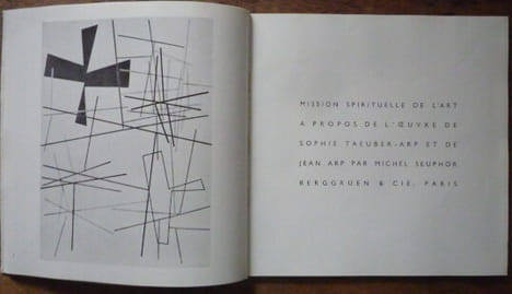 Mission spirituelle de l'art
à propos de l’œuvre de Sophie Taeuber-Arp et de Jean Arp. Michel SEUPHOR