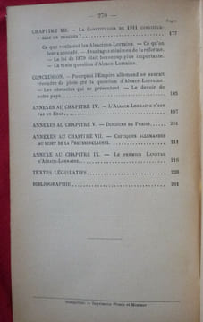 L'Alsace Lorraine et l'empire allemand 1871-1911. Robert BALDY