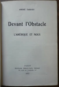 Devant l'obstacle
L'Amérique et nous