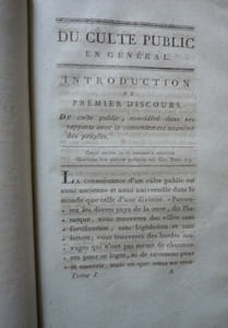 Du culte public
De la religion aux législateurs
Du culte public en général